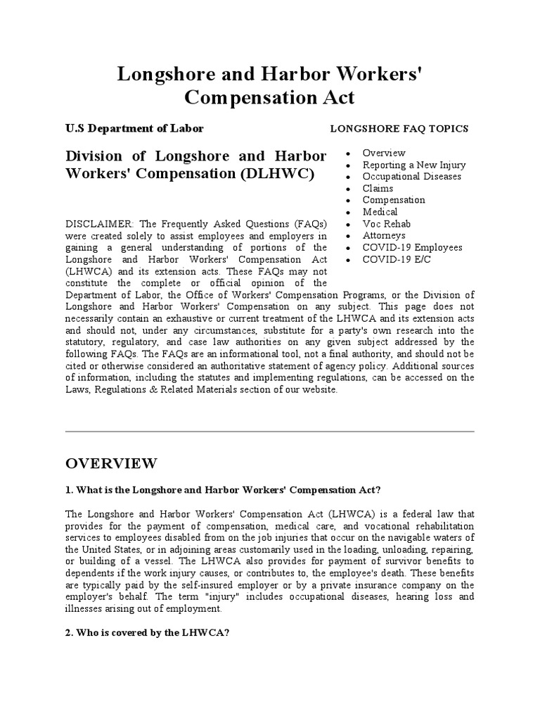 longshore and harbor workers compensation act lawyer
